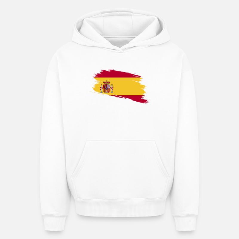 Espagne ! - Sweat à capuche unisexe oversize épais SPREAD - blanc