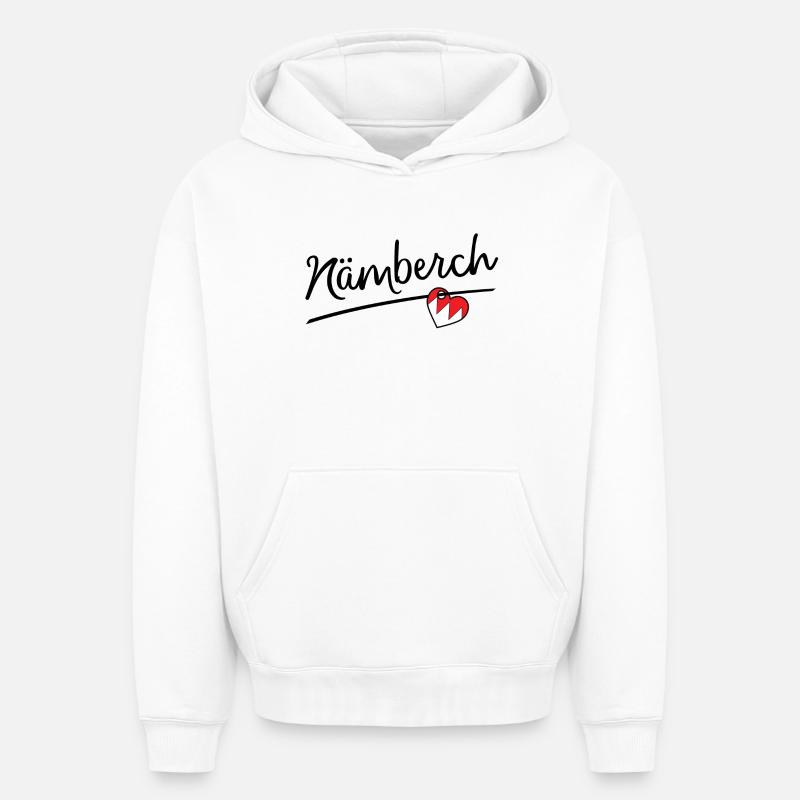 Nämberch - Sweat à capuche unisexe oversize épais SPREAD - blanc