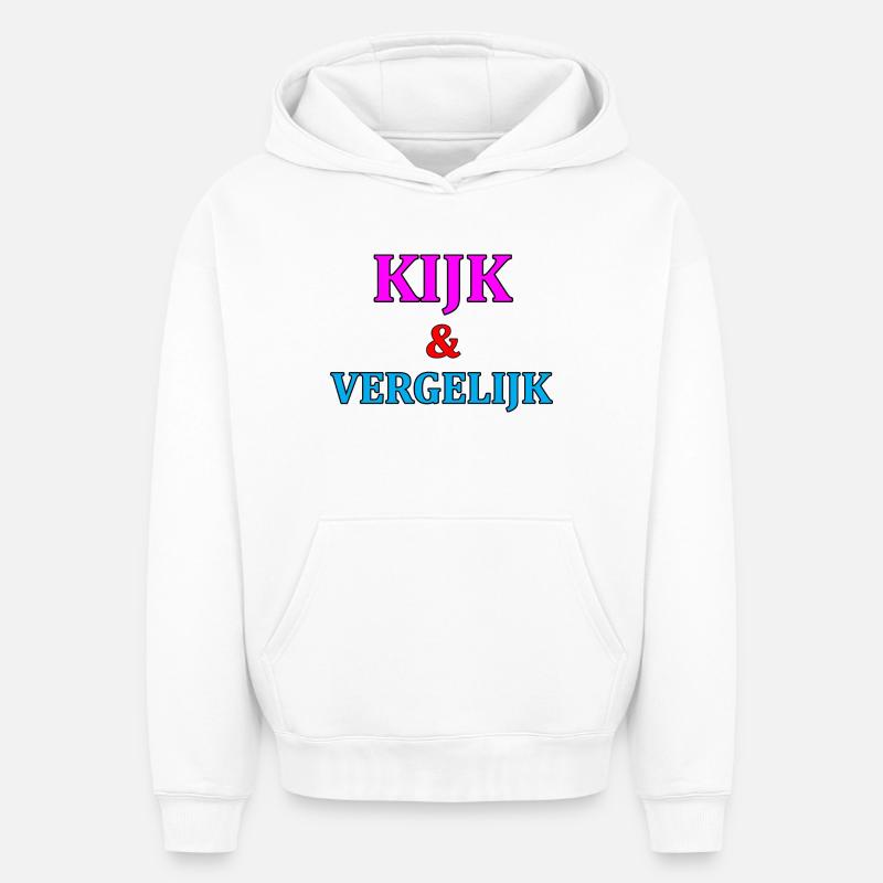 Look & Compare Motivation Imprimer - Sweat à capuche unisexe oversize épais SPREAD - blanc