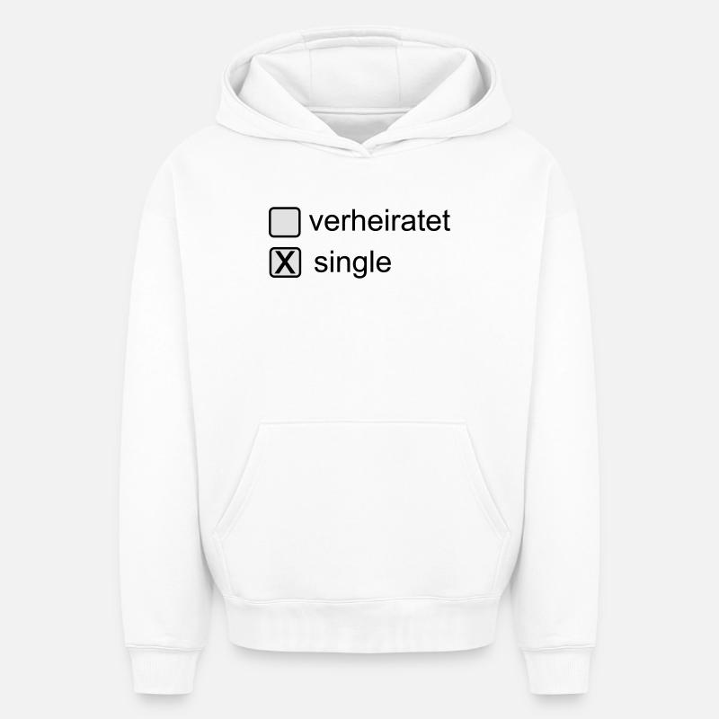 Célibataire - Sweat à capuche unisexe oversize épais SPREAD - blanc