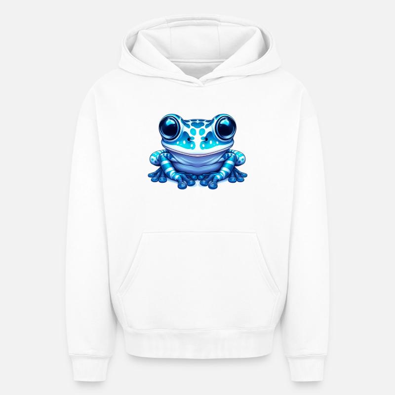 Grenouille - Sweat à capuche unisexe oversize épais SPREAD - blanc