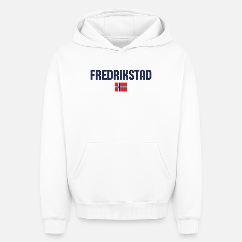 Lebendiges Fredrikstad-Design - Oversized Heavyweight Unisex Hoodie - Weiß