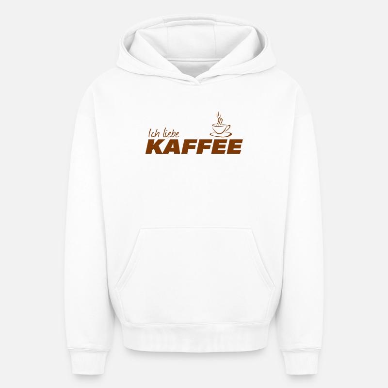 J’adore le café - Sweat à capuche unisexe oversize épais SPREAD - blanc
