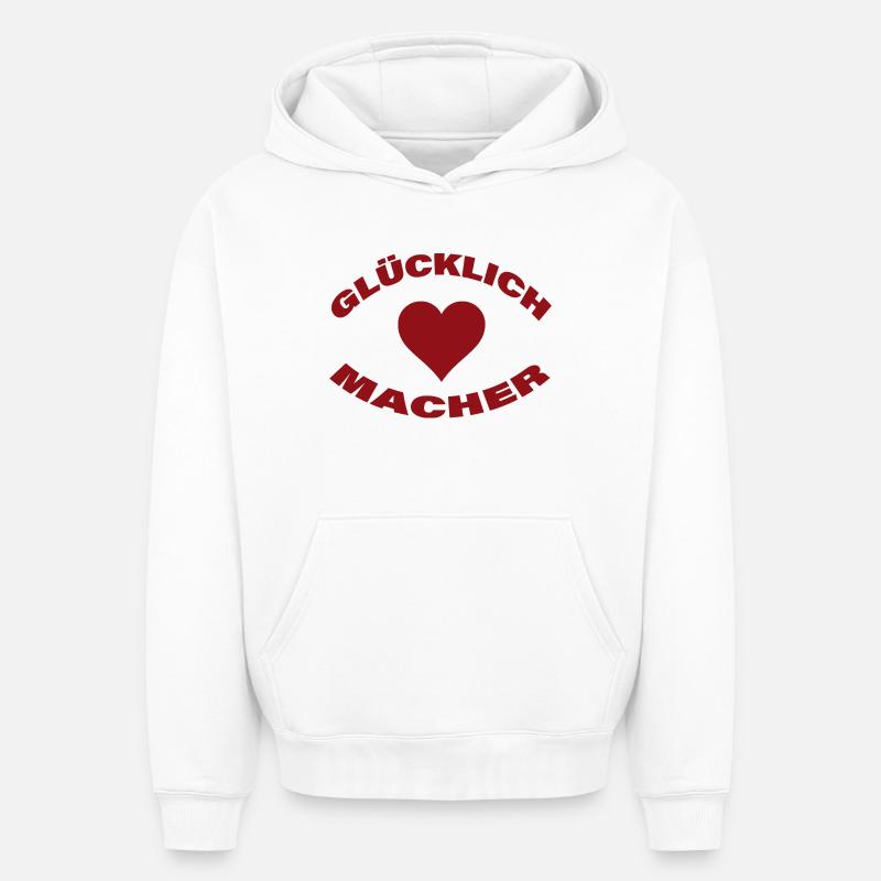 FAISEUR DE BONHEUR - Sweat à capuche unisexe oversize épais SPREAD - blanc