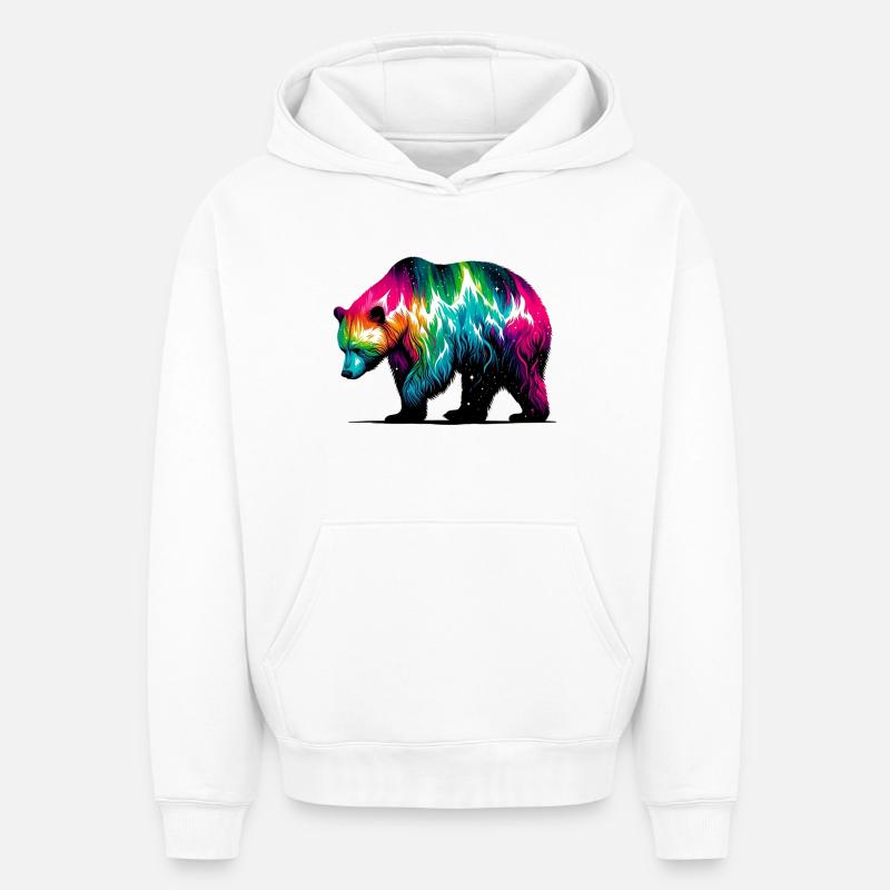 Ours - Sweat à capuche unisexe oversize épais SPREAD - blanc