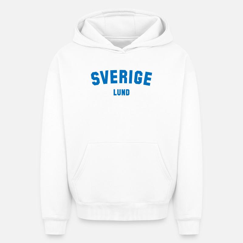 LUND Suède Schweden - Sweat à capuche unisexe oversize épais SPREAD - blanc