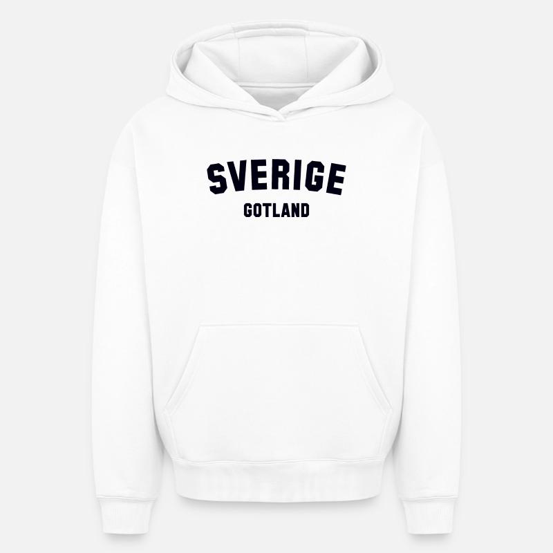 GOTLAND Suède Schweden - Sweat à capuche unisexe oversize épais SPREAD - blanc