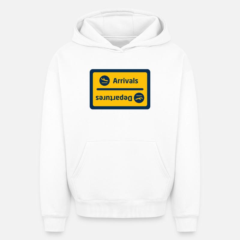 Arrivées/Départs - Sweat à capuche unisexe oversize épais SPREAD - blanc