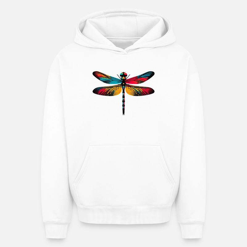 Libellule - Sweat à capuche unisexe oversize épais SPREAD - blanc
