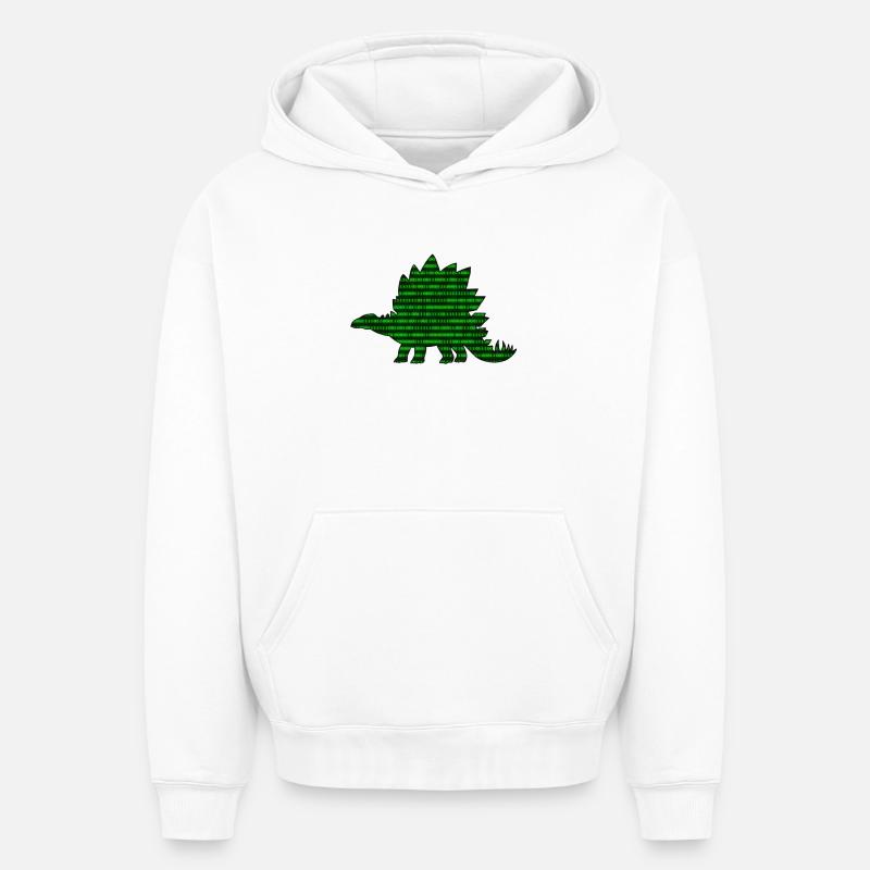 Dinosaure numérique - Sweat à capuche unisexe oversize épais SPREAD - blanc