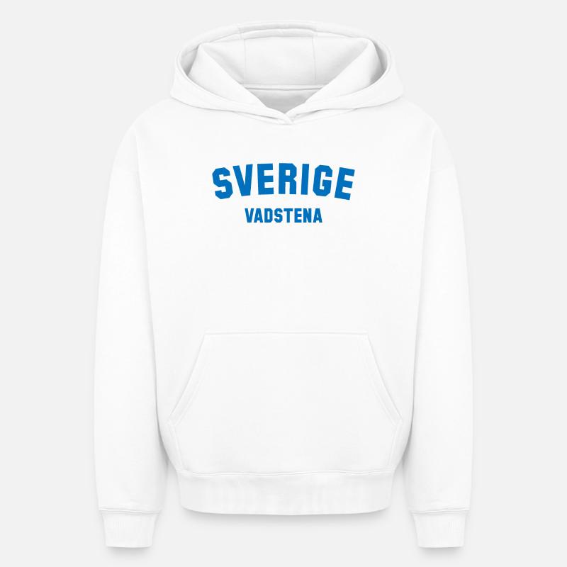 VADSTENA, Sverige, Suède - Sweat à capuche unisexe oversize épais SPREAD - blanc