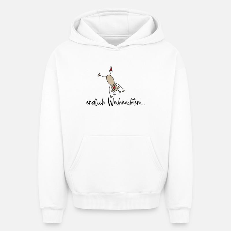 Noël drôle - Sweat à capuche unisexe oversize épais SPREAD - blanc