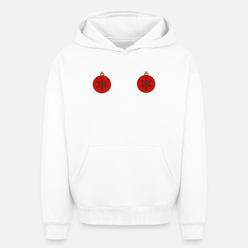 Weihnachtskugeln - Oversized Heavyweight Unisex Hoodie - Weiß