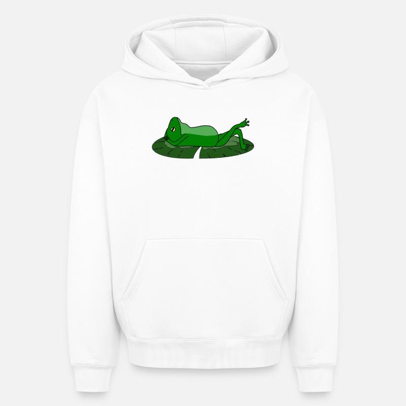 Frog Toad Chill Toad - Oversized Heavyweight Unisex Hoodie - white