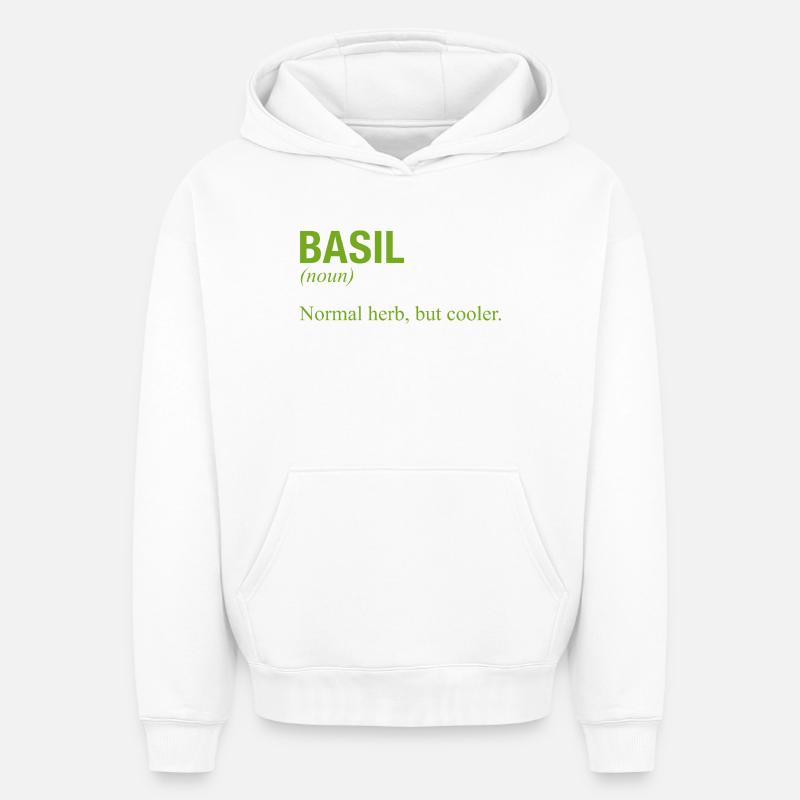 BASILIC Basilikum - Sweat à capuche unisexe oversize épais SPREAD - blanc