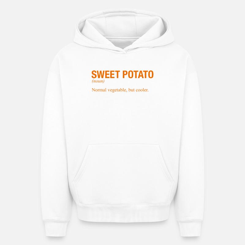 PATATE DOUCE - Sweat à capuche unisexe oversize épais SPREAD - blanc