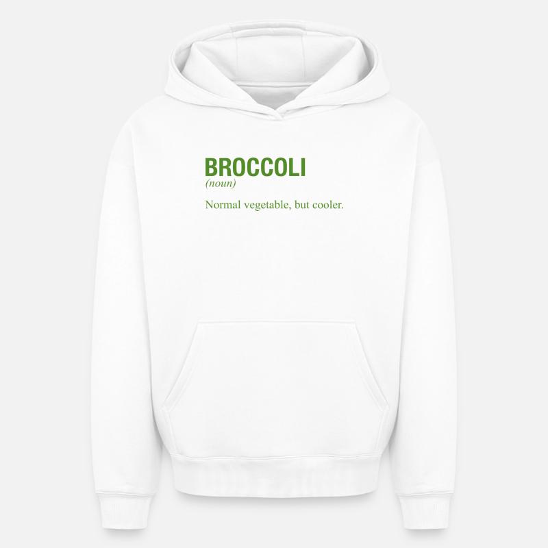 BROCCOLI Brokkoli - Sweat à capuche unisexe oversize épais SPREAD - blanc