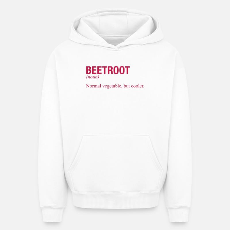 BETTERAVE ROTE BETE - Sweat à capuche unisexe oversize épais SPREAD - blanc