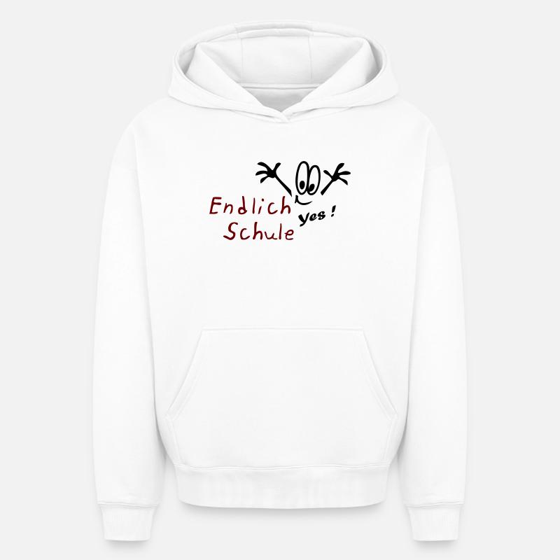 École - Sweat à capuche unisexe oversize épais SPREAD - blanc