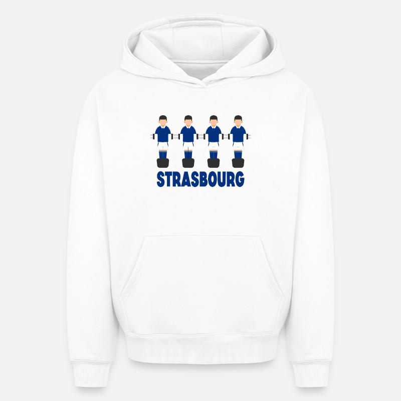 Strasbourg - Sweat à capuche unisexe oversize épais SPREAD - blanc