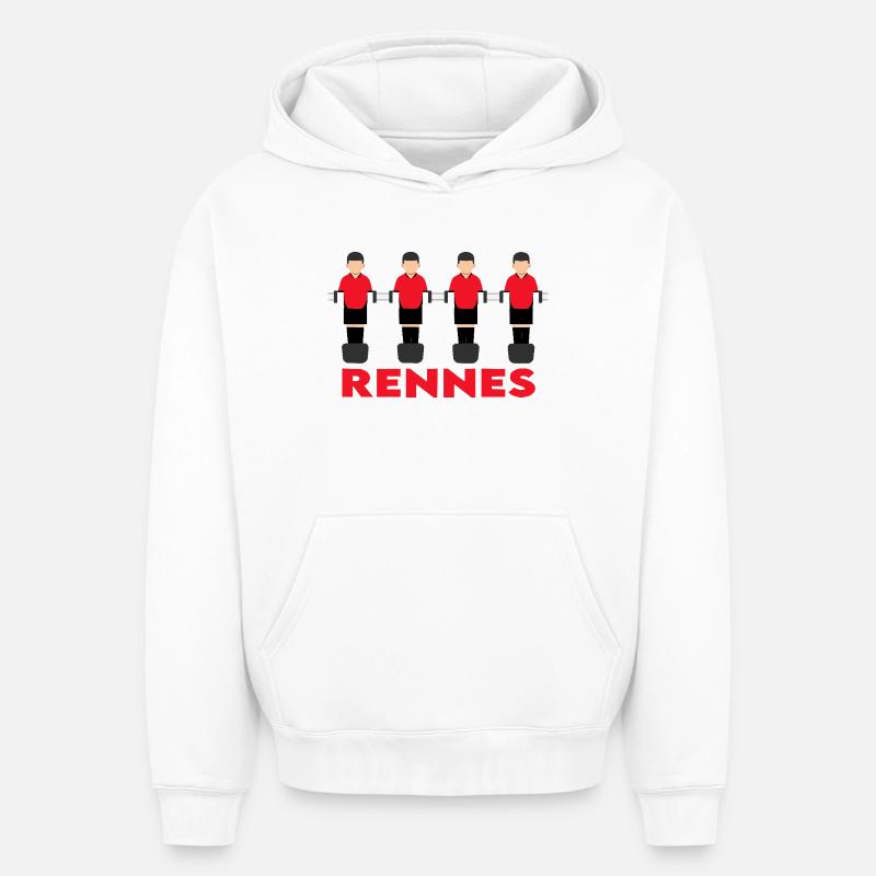Rennes - Sweat à capuche unisexe oversize épais SPREAD - blanc