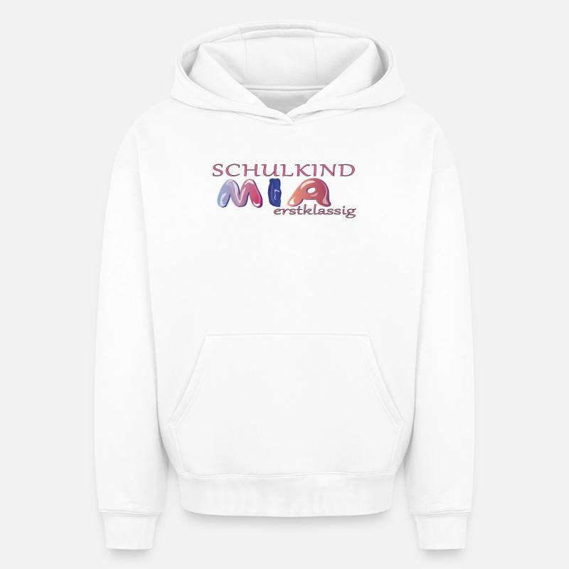 Écolier : École Mia - Sweat à capuche unisexe oversize épais SPREAD - blanc