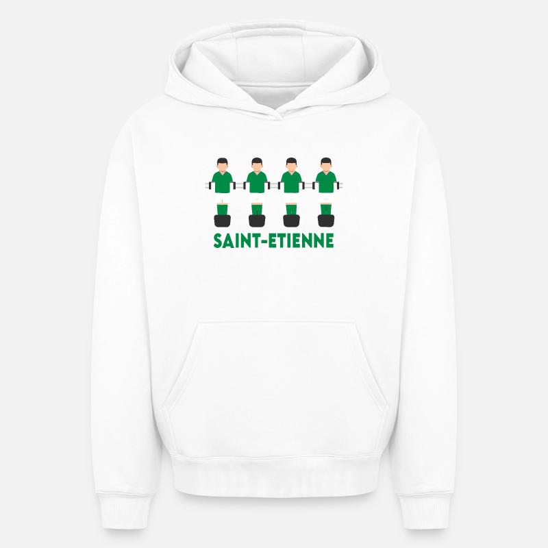 Saint-Etienne - Sweat à capuche unisexe oversize épais SPREAD - blanc