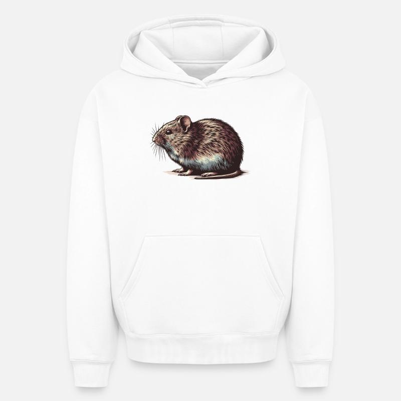 Campagnol - Sweat à capuche unisexe oversize épais SPREAD - blanc