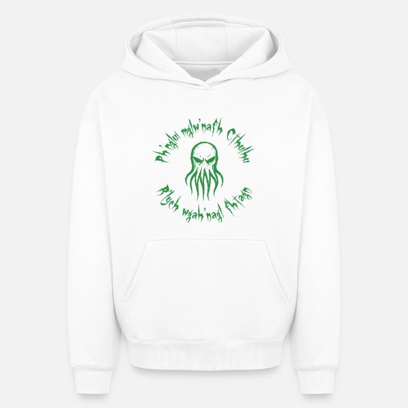 Le réveil de Cthulhu 2 - Sweat à capuche unisexe oversize épais SPREAD - blanc