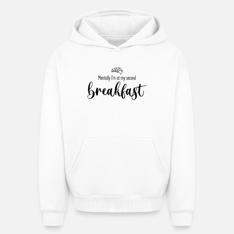 Deuxième petit-déjeuner - Sweat à capuche unisexe oversize épais SPREAD - blanc