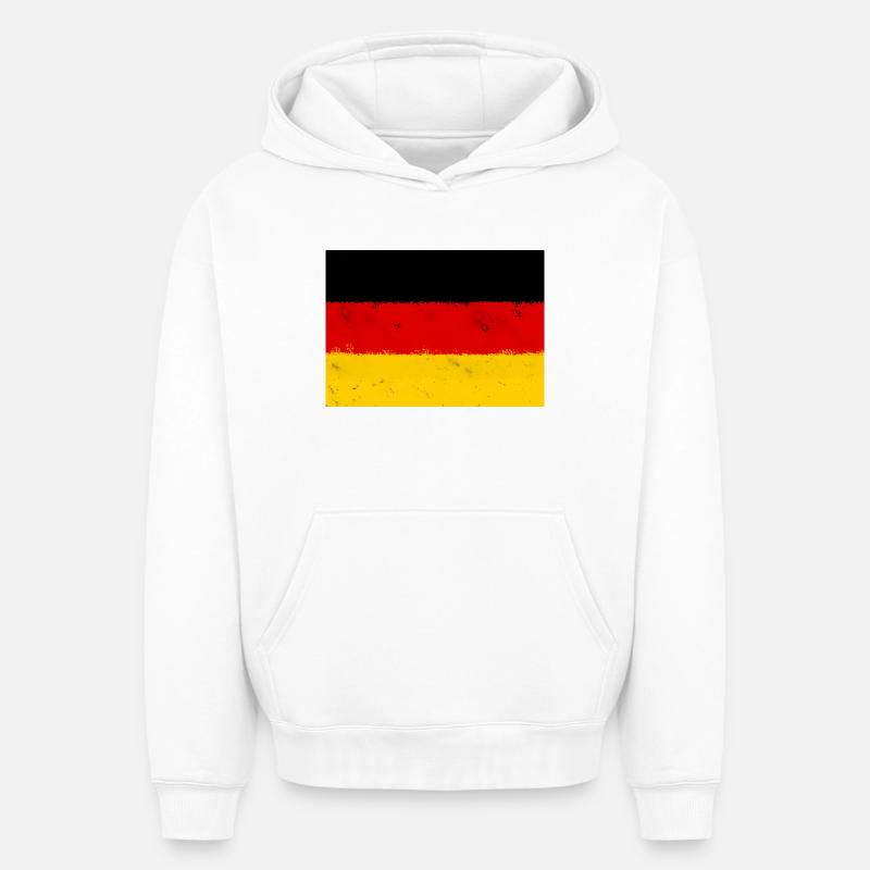 Drapeau de l’Allemagne - Sweat à capuche unisexe oversize épais SPREAD - blanc