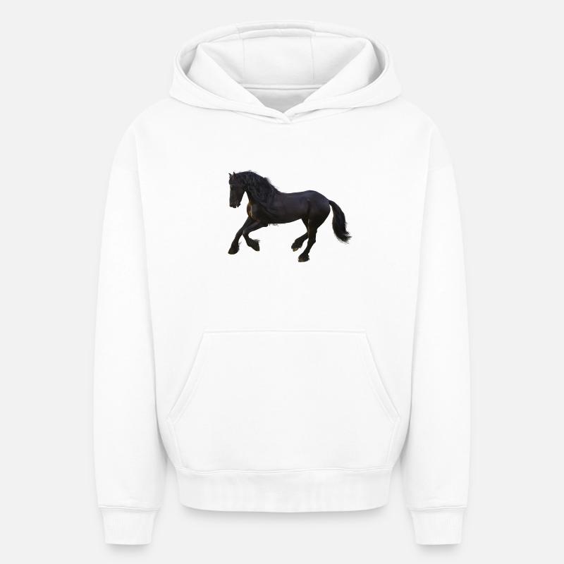 Cheval - Sweat à capuche unisexe oversize épais SPREAD - blanc