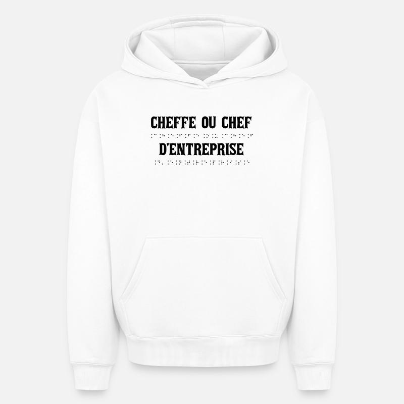 Chef d'Entreprise Motivant - Sweat à capuche unisexe oversize épais SPREAD - blanc
