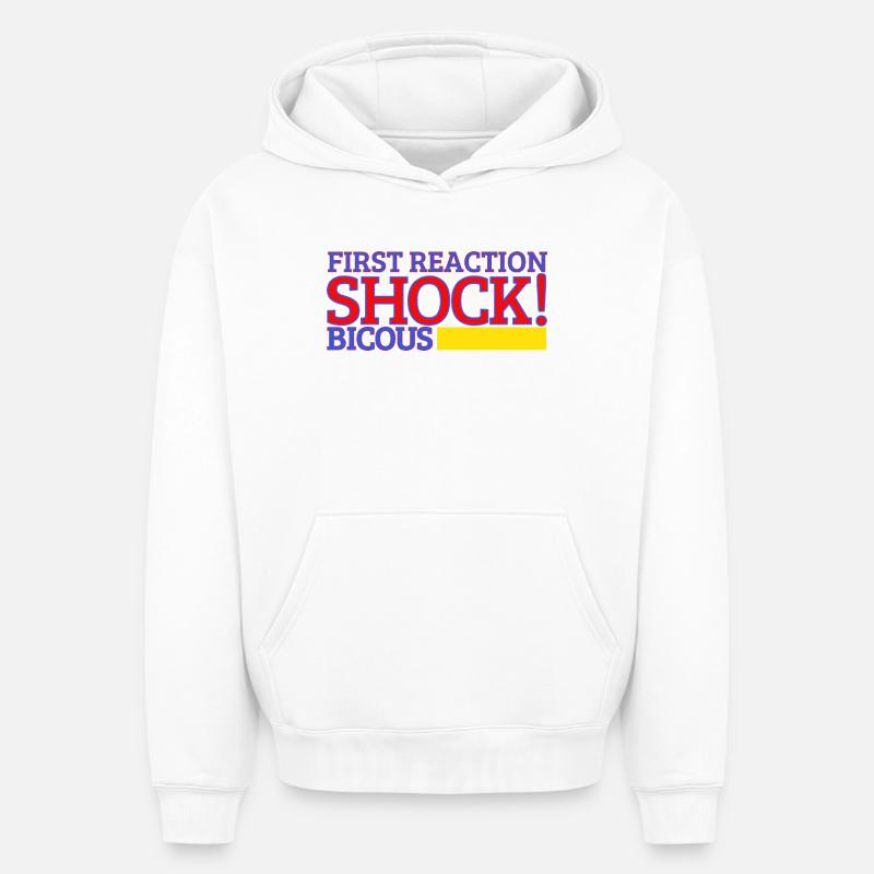 choc de première réaction - Sweat à capuche unisexe oversize épais SPREAD - blanc