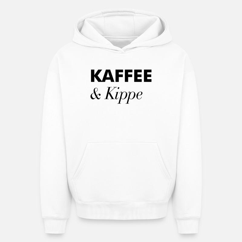 Café Butt Bonjour - Sweat à capuche unisexe oversize épais SPREAD - blanc