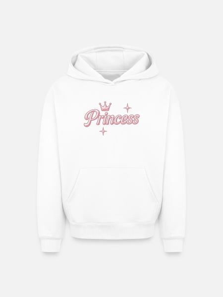 Prinzessin / Princess / Chrome Y2K Design - Oversized Heavyweight Unisex Hoodie - white