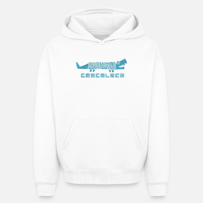 Crocoloco - Sweat à capuche unisexe oversize épais SPREAD - blanc