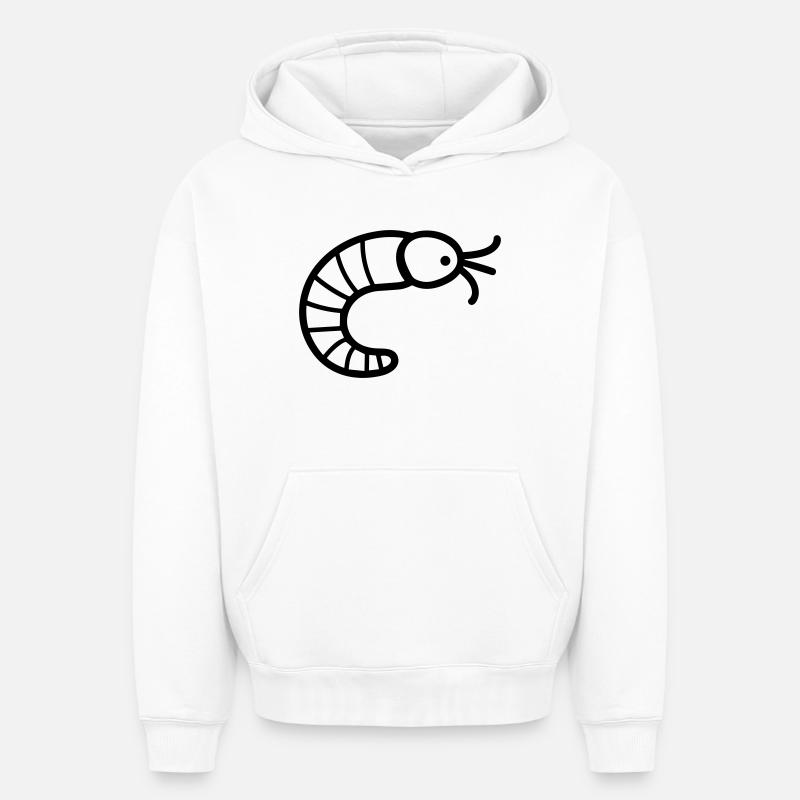ver de terre - Sweat à capuche unisexe oversize épais SPREAD - blanc
