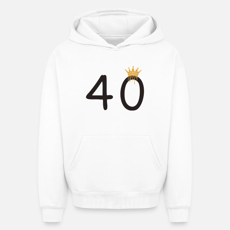40 - Sweat à capuche unisexe oversize épais SPREAD - blanc