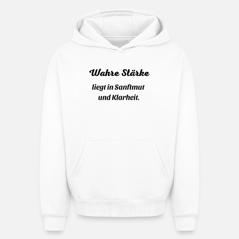 Wahre_Staerke - Sweat à capuche unisexe oversize épais SPREAD - blanc