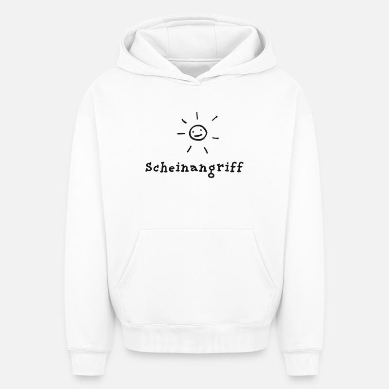 Feinte d’attaque - Sweat à capuche unisexe oversize épais SPREAD - blanc