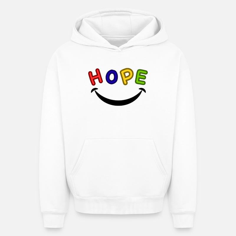 Espoir - Sweat à capuche unisexe oversize épais SPREAD - blanc