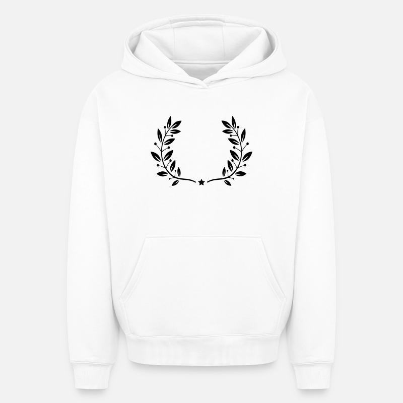 Couronne de laurier - Sweat à capuche unisexe oversize épais SPREAD - blanc