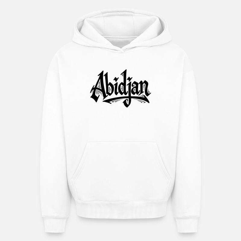 Abidjan - Sweat à capuche unisexe oversize épais SPREAD - blanc
