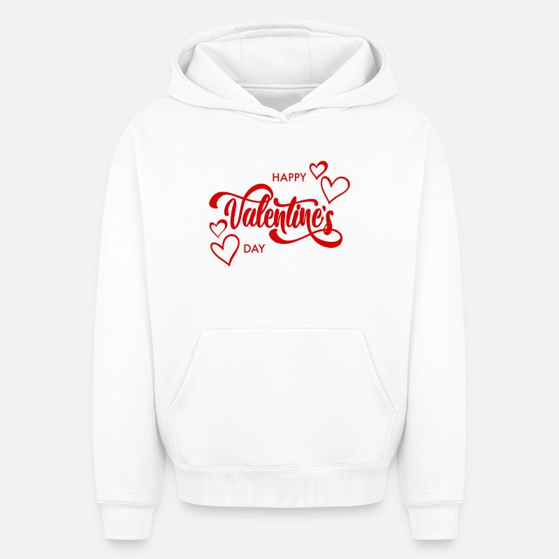 happy_valentines_day_-1-_250902043636 - Sweat à capuche unisexe oversize épais SPREAD - blanc
