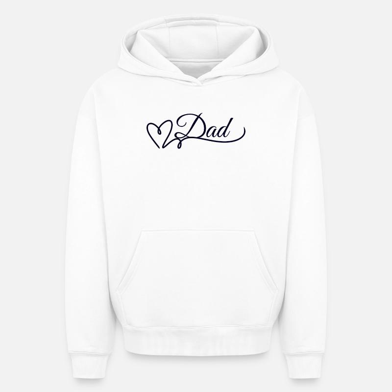 Dad - Sweat à capuche unisexe oversize épais SPREAD - blanc