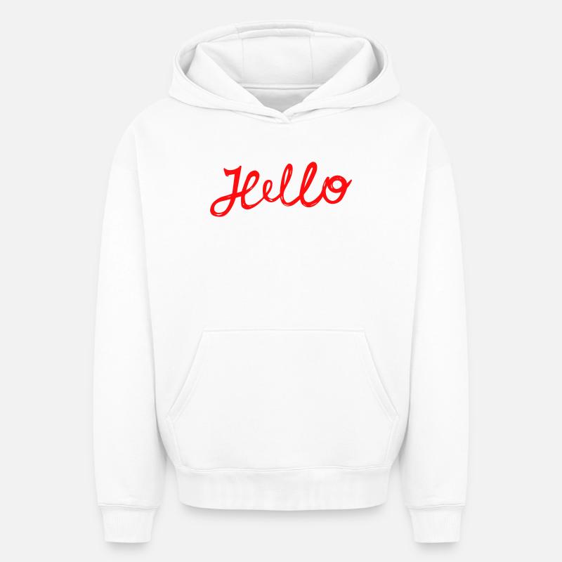 Bonjour Salutations - Sweat à capuche unisexe oversize épais SPREAD - blanc