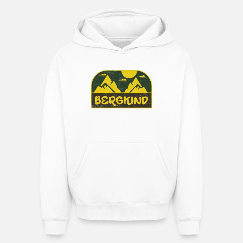 Bergkind - Sweat à capuche unisexe oversize épais SPREAD - blanc