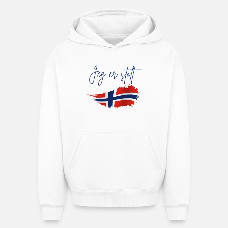 Norway - Sweat à capuche unisexe oversize épais SPREAD - blanc