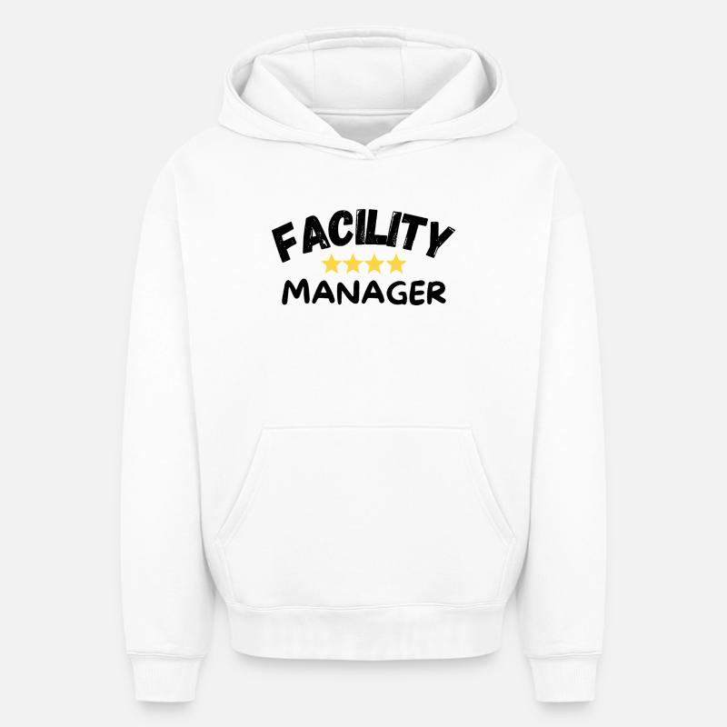 Gestionnaire d’installations - Sweat à capuche unisexe oversize épais SPREAD - blanc